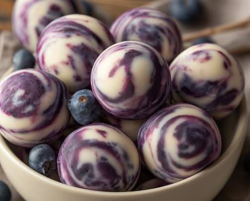 High Protein Blueberry Greek Yogurt Bites