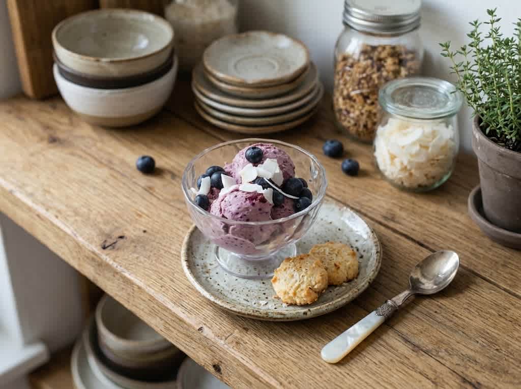 High Protein Blueberry Ice Cream