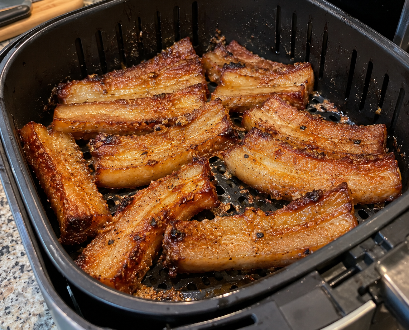 Air Fryer, pork belly strips